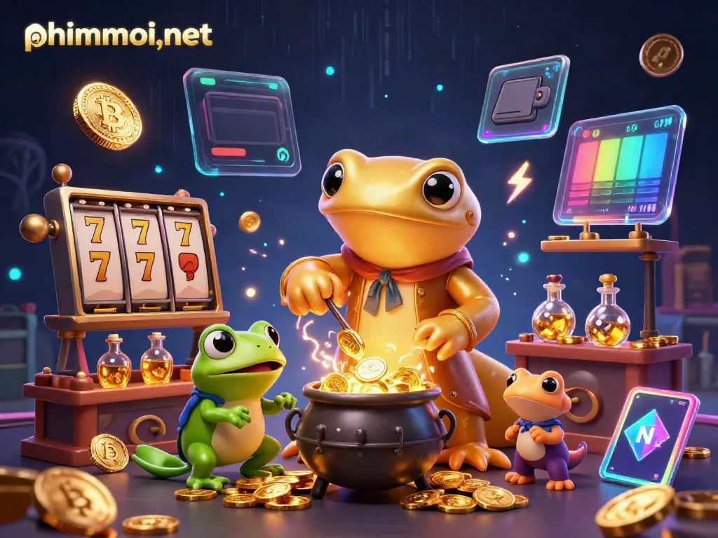 Engage in thrilling adventures with phimmoi,net showcasing a vibrant gold coin alchemy scene.