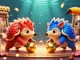Aureon online casino showcases lively pangolins rolling golden balls through poker chips while surrounded by engaging slot game symbols.